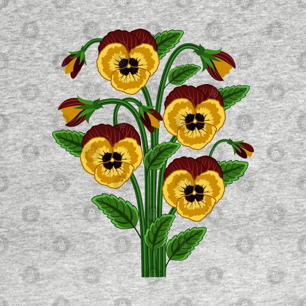 Yellow Pansy Flowers Bouquet by IsmaSaleem